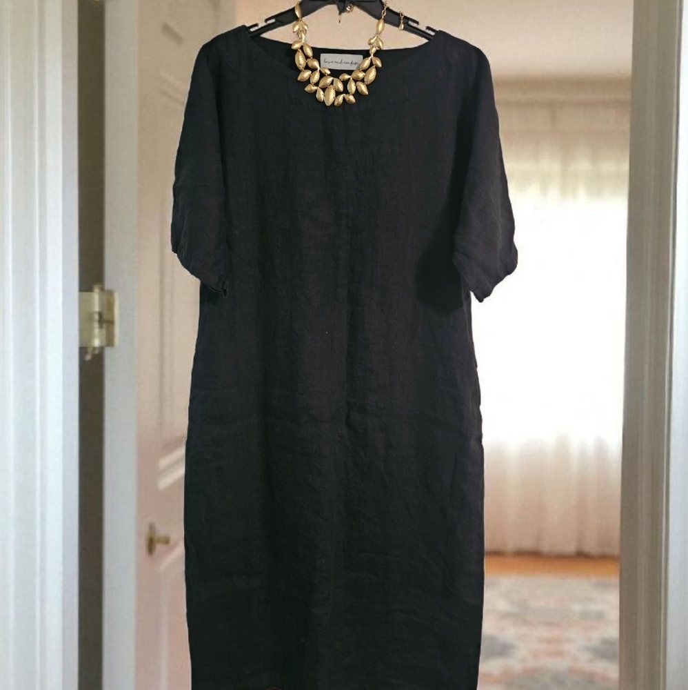 Love And Confuse Linen Dress Sz Med
